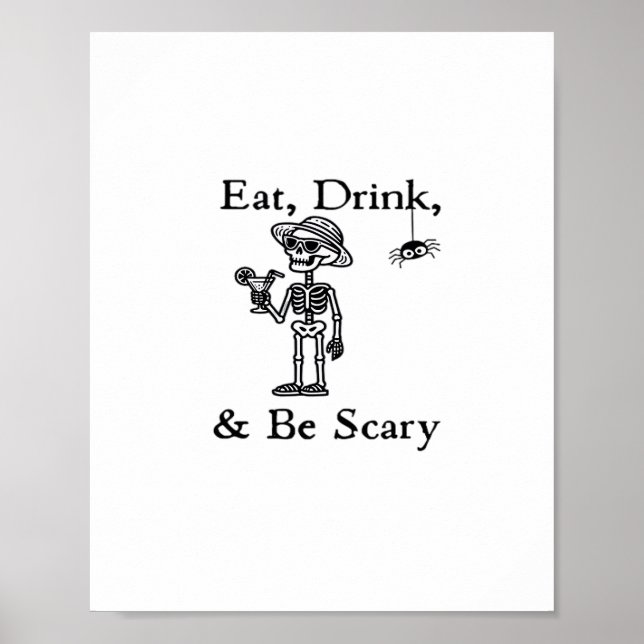 Ät, drick och var läskig Halloween-estetisk stil Poster (Framsidan)