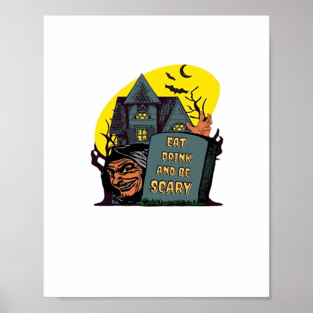 Ät, drick och var läskig klassisk enkel poster (Framsidan)