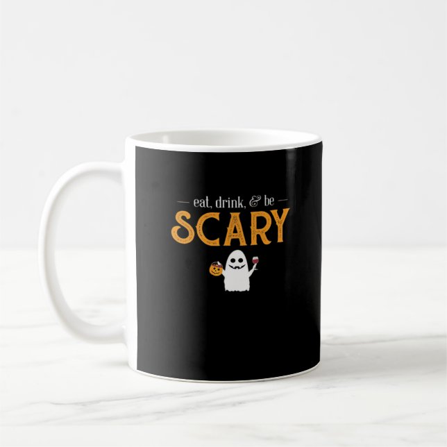 Ät, drick och var läskig klassisk estetisk unik kaffemugg (Vänster)