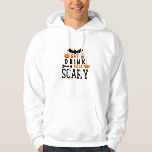 Ät, drick och var läskig rolig Halloween-citat Hoodie