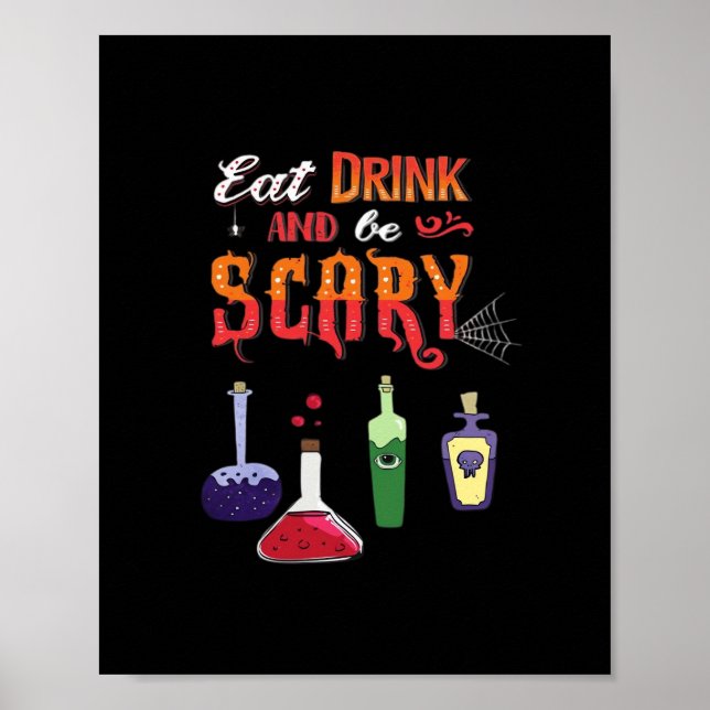 Ät, drick och var läskig vintagekonst poster (Framsidan)