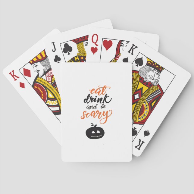 Ät, drick och var läskigt rolig Halloween Casinokort (Baksidan)