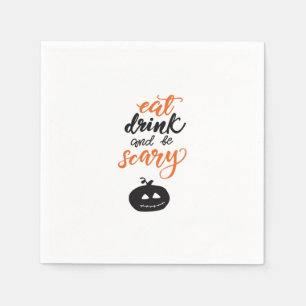 Ät, drick och var läskigt rolig Halloween Pappersservett