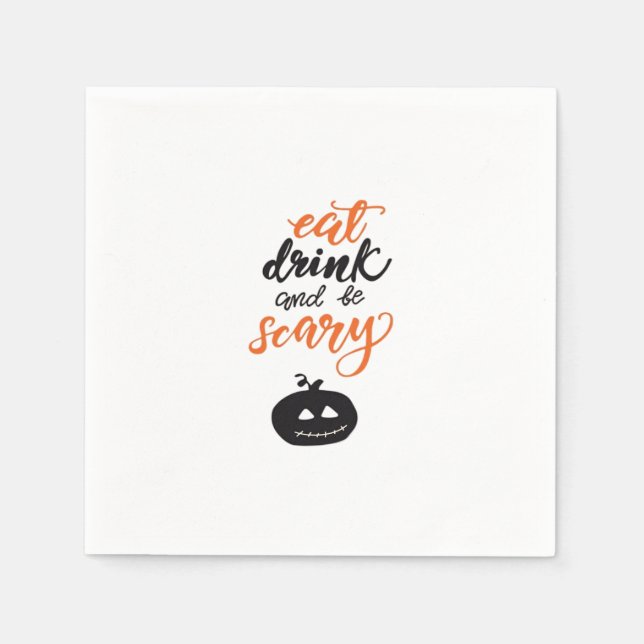 Ät, drick och var läskigt rolig Halloween Pappersservett (Framsidan)