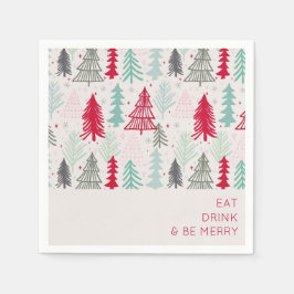 Ät Drick och var Merry Doodle Julgranar Pappersservett