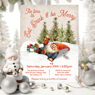 Ät Drick och var Merry Drunk Gnome God Party Inbjudningar