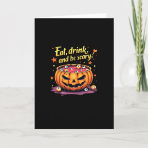 Ät Drick Och Var Rädd Halloween Mardrömsfilmsnatt Kort