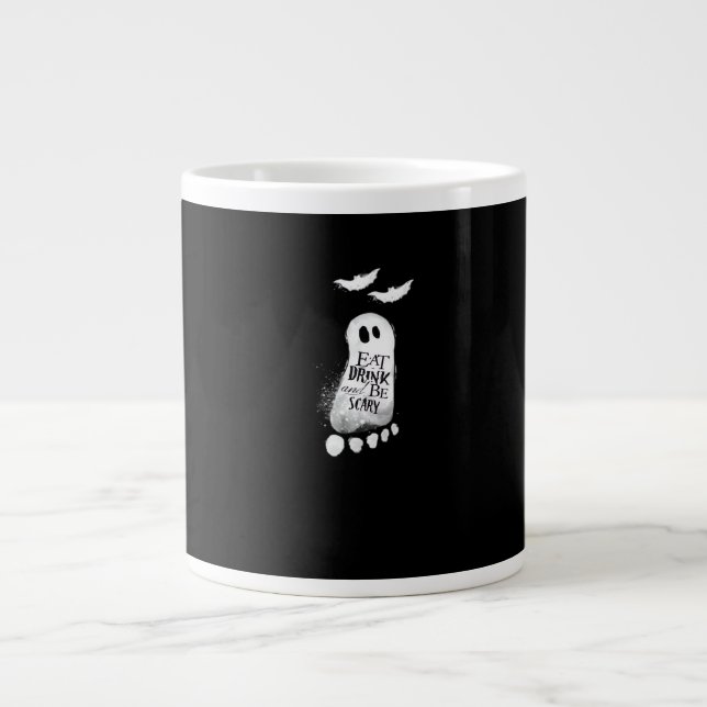 Ät Drick Och Var Rädd Långsiktig Grafik Jumbo Mugg (Framsidan)