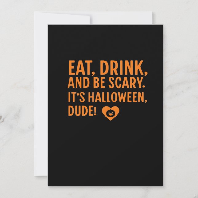 Ät Drick Och Var Rädder Det Är Halloween Höst Autu Julkort (Framsida)