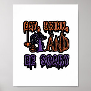 Ät Drick Och Var Rädder Färgrik Konstnärlig Typogr Poster