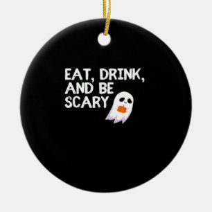 Ät Drick Och Var Rädder Halloween Ande Modern Julgransprydnad Keramik