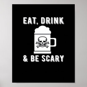 Ät Drick Och Var Rädder Halloween Öl Vintage Poster