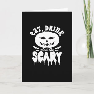 Ät Drick Och Var Rädder Halloween Retro Klassiker Kort