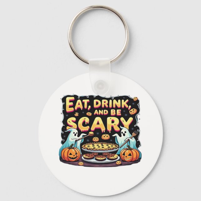 Ät Drick Och Var Rädder Skräckbakeri Halloween Coo Nyckelring (Framsida)