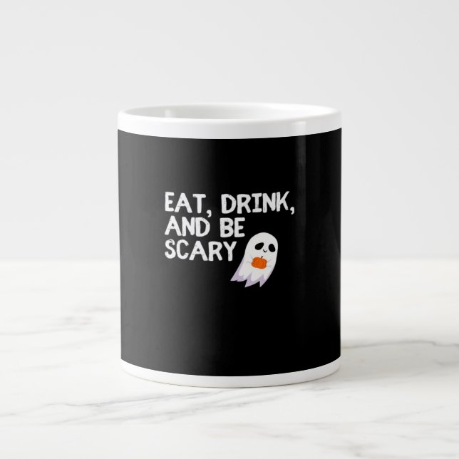 Ät Drick Och Var Rädslestörande Halloween-anda Mod Jumbo Mugg (Framsidan)