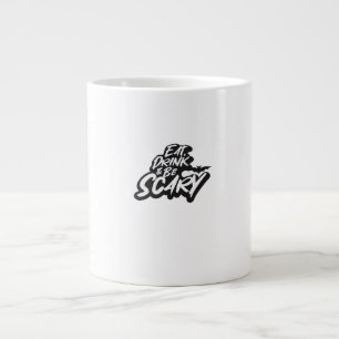 Ät Drick Och Var Rädslig Grundläggande Ren Jumbo Mugg