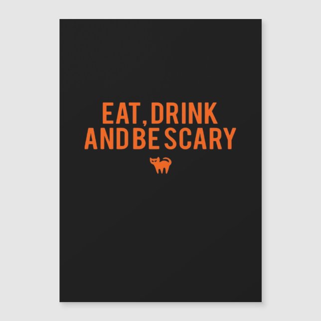 Ät Drick Och Var Rädslig Halloween Fan Text Konst  (Framsida)