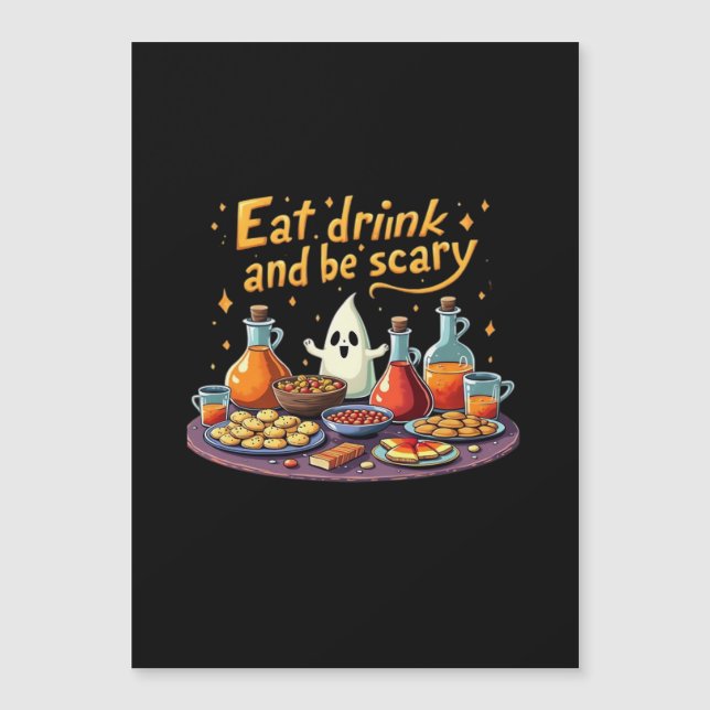 Ät Drick Och Var Rädslig Halloween Kuslig Rolig Fö (Framsida)
