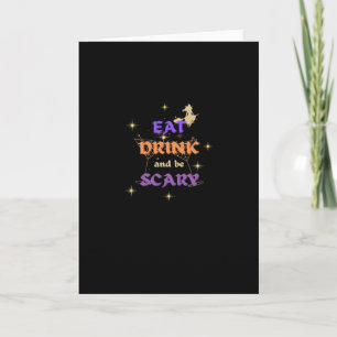 Ät Drick Och Var Rädslig Halloween Rolig Design Kort