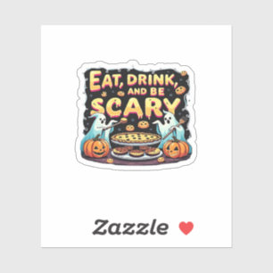 Ät Drick Och Var Rädslig Kuslig Bageri Halloween C Klistermärken