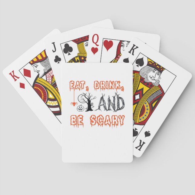 Ät Drick Och Var Rädslig Minimal Citat Casinokort (Baksidan)