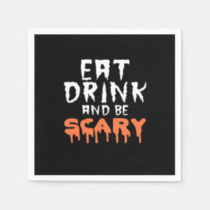 Ät Drick Och Var Rysligt Rolig Halloween Minimal R Pappersservett