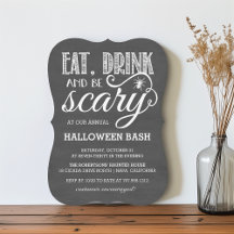 Ät, drick och var scary Halloween fest-kalkkort