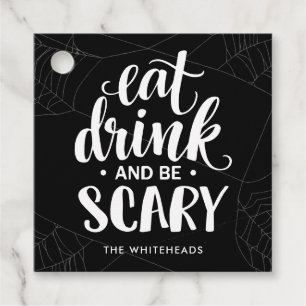 Ät Drick och var Scary Halloween Gåvor Etiketter