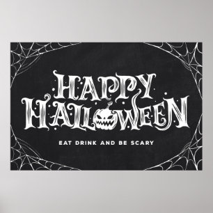 Ät, drick och var scary Halloween Poster