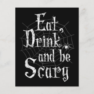 Ät, drick och var Scary Halloween-Spindelnät Flygblad