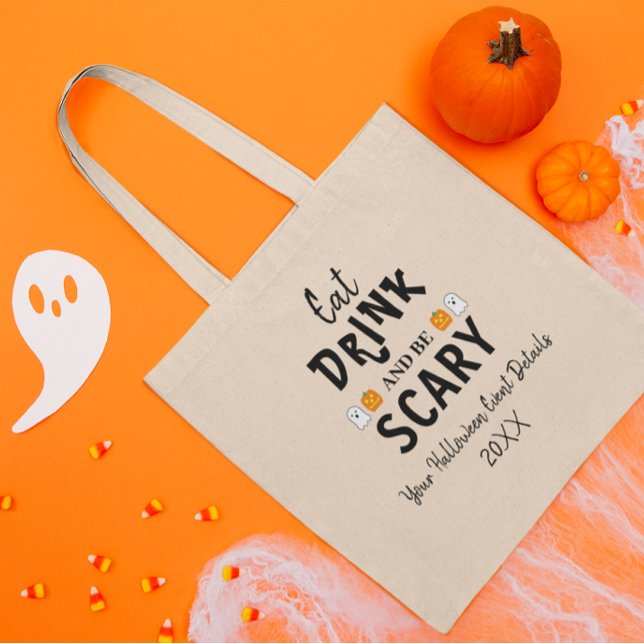 Ät, drick och var scary Halloween Tygkasse (Skapare uppladdad)