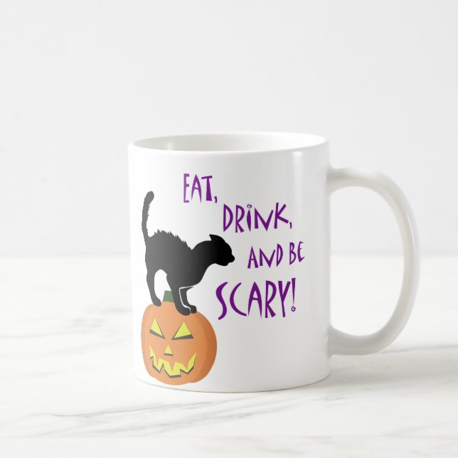 Ät, drick, och var Scary! Kaffemugg (Höger)