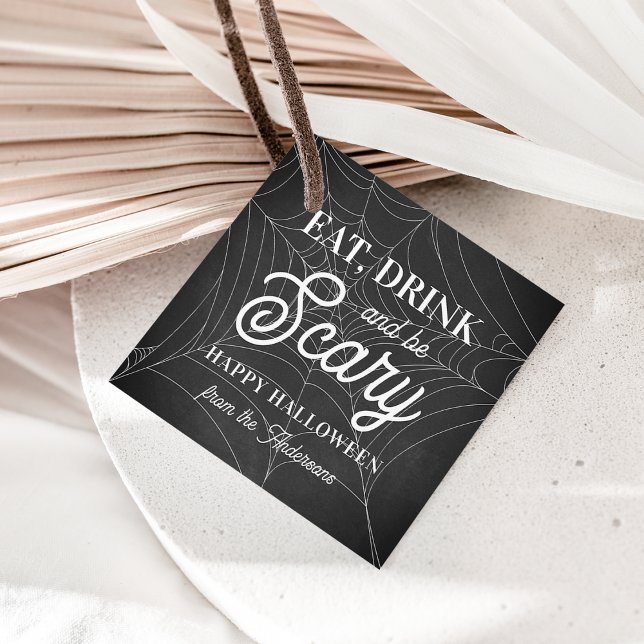 Ät, drick och var scen Halloween fest Gåvor Etiketter (Skapare uppladdad)
