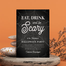 Ät, drick och var scen Halloween fest Inbjudningar