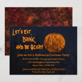 Ät, drick och var scen Halloween fest Inbjudningar