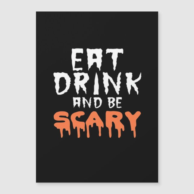 Ät Drick Och Var Skräckigt Rolig Halloween Minimal (Framsida)
