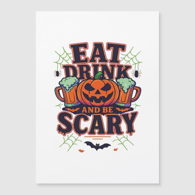 Ät Drick Och Var Skräckinjagande Halloween-design  (Framsida)