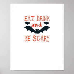 Ät Drick Och Var Skräckinjagande Halloween Fladder Poster