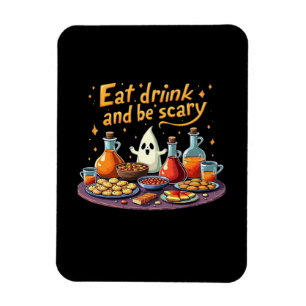 Ät Drick Och Var Skräckinjagande Halloween Kuslig Magnet