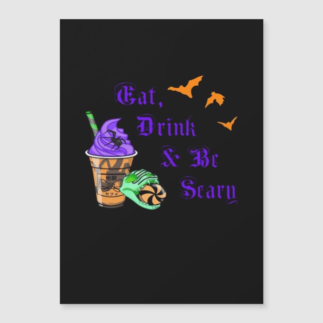 Ät Drick Och Var Skräckinjagande Halloween Minimal (Framsida)