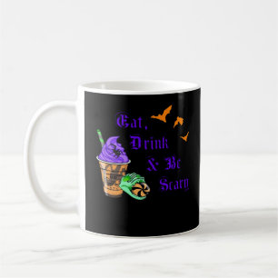 Ät Drick Och Var Skräckinjagande Halloween Minimal Kaffemugg