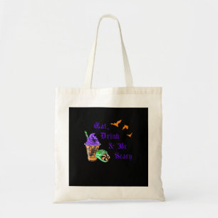 Ät Drick Och Var Skräckinjagande Halloween Minimal Tygkasse
