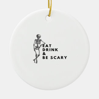 Ät Drick Och Var Skräckinjagande Halloween Skelett Julgransprydnad Keramik