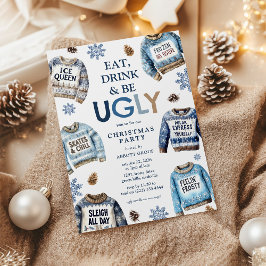 Ät, drick och var snäll! Ugt sötare jul Party Inbjudningar