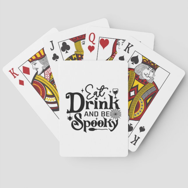 Ät Drick Och Var Spöklik Retro Klassiker Casinokort (Baksidan)