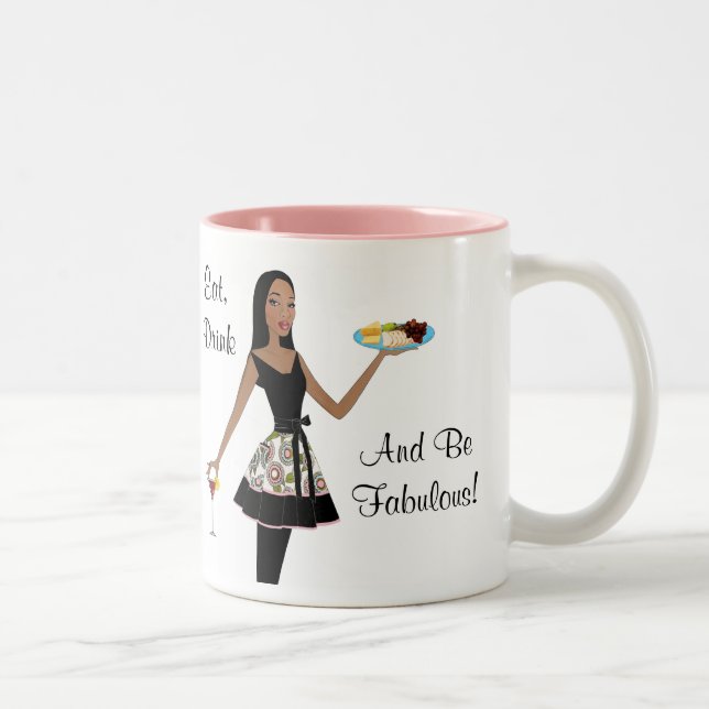 "Ät, drick och var uppmjukande!" Två-Tonad Mugg (Höger)