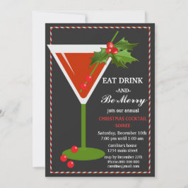 Ät Drick och vara God jul Cocktail Party Inbjudningar