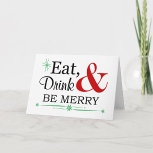 Ät-, drick- och vara God jul-hälsningskort Helgkort