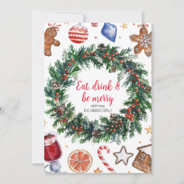 Ät, drick och vara God jul Helgdag-kort Julkort