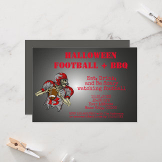 Ät, drick och vara Scary Halloween BQ-inbjudan Inbjudningar